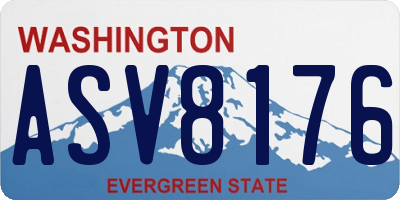 WA license plate ASV8176