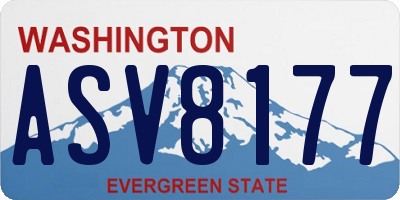 WA license plate ASV8177