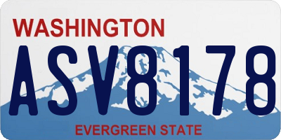 WA license plate ASV8178