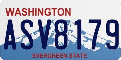 WA license plate ASV8179