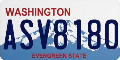 WA license plate ASV8180