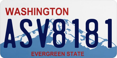 WA license plate ASV8181