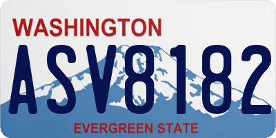 WA license plate ASV8182