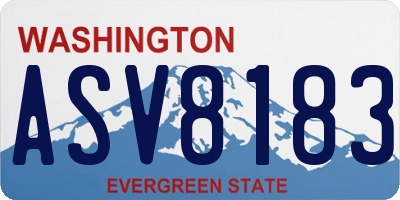 WA license plate ASV8183