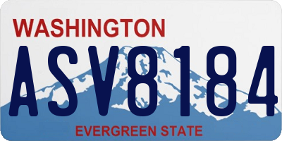 WA license plate ASV8184