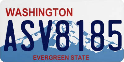 WA license plate ASV8185