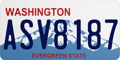 WA license plate ASV8187