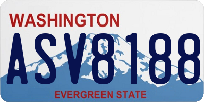 WA license plate ASV8188