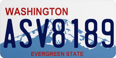 WA license plate ASV8189