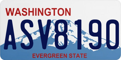WA license plate ASV8190