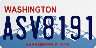 WA license plate ASV8191
