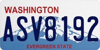 WA license plate ASV8192