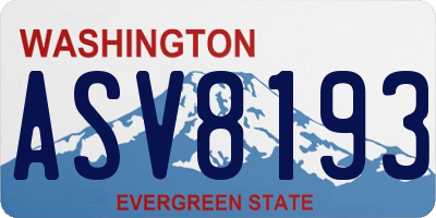 WA license plate ASV8193