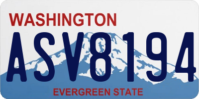 WA license plate ASV8194