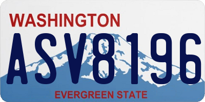 WA license plate ASV8196
