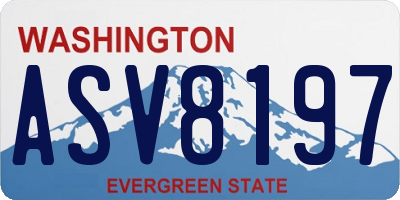 WA license plate ASV8197