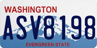 WA license plate ASV8198