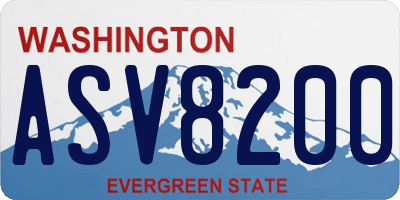 WA license plate ASV8200