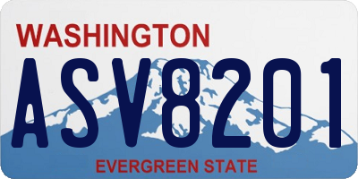 WA license plate ASV8201