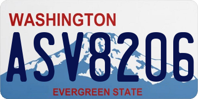 WA license plate ASV8206