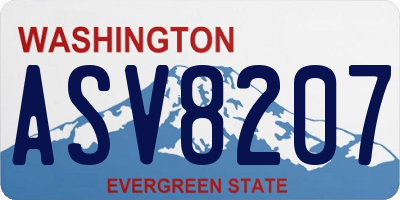 WA license plate ASV8207