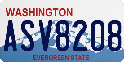 WA license plate ASV8208