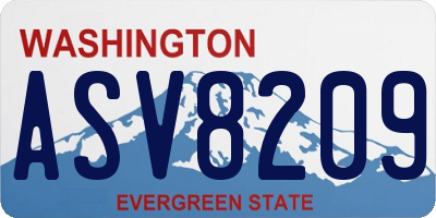 WA license plate ASV8209