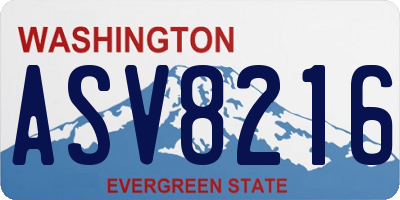 WA license plate ASV8216