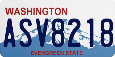 WA license plate ASV8218