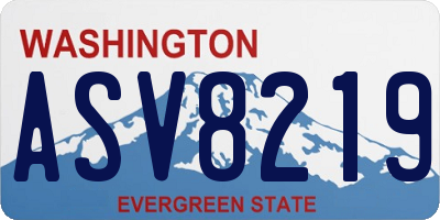 WA license plate ASV8219
