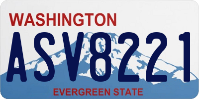 WA license plate ASV8221