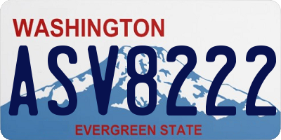 WA license plate ASV8222