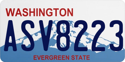 WA license plate ASV8223