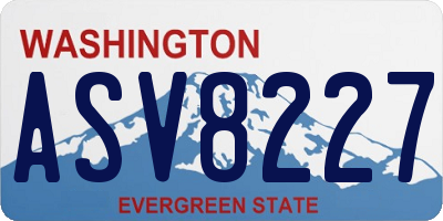 WA license plate ASV8227