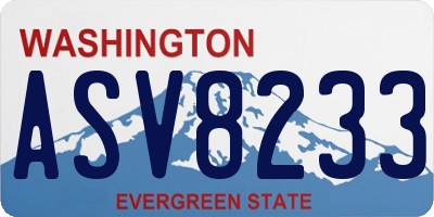 WA license plate ASV8233