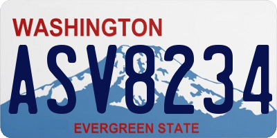 WA license plate ASV8234