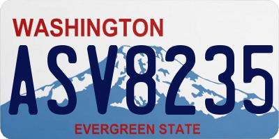 WA license plate ASV8235