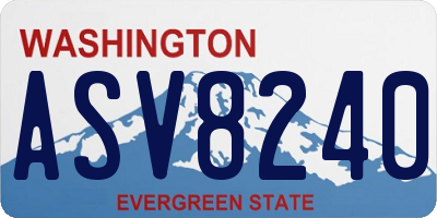 WA license plate ASV8240