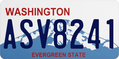 WA license plate ASV8241