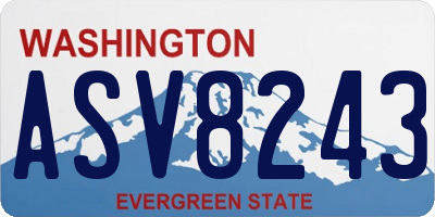 WA license plate ASV8243