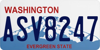 WA license plate ASV8247