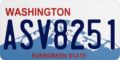 WA license plate ASV8251