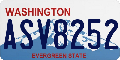 WA license plate ASV8252