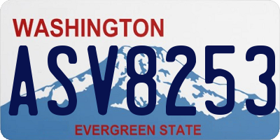 WA license plate ASV8253