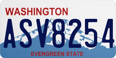 WA license plate ASV8254