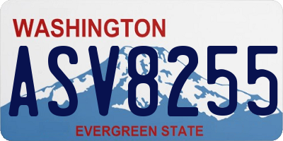 WA license plate ASV8255