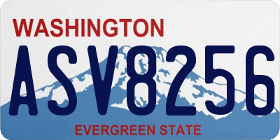 WA license plate ASV8256