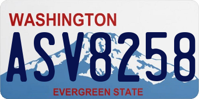 WA license plate ASV8258