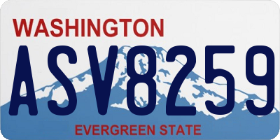 WA license plate ASV8259