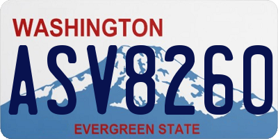 WA license plate ASV8260